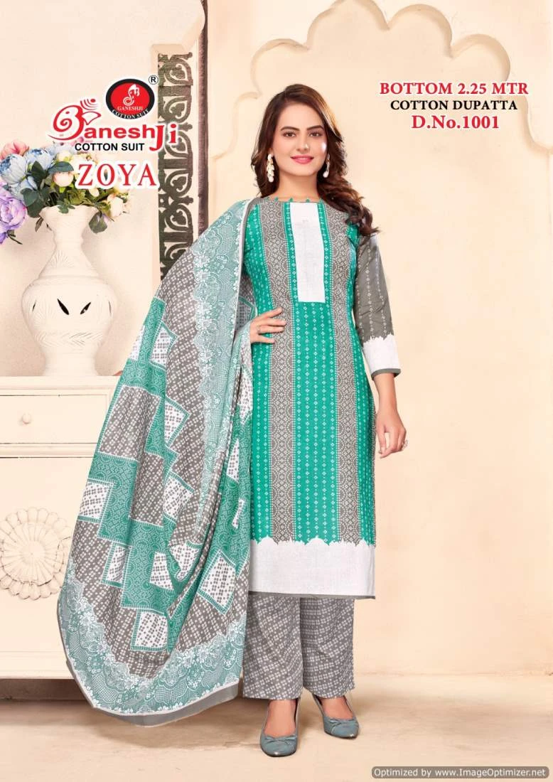 Ganeshji Zoya Vol 1 Cotton Wholesale Salwar Suit Catalog — Wholesale Salwar Suits, MPA wholesale from Surat - Gallery Image 3